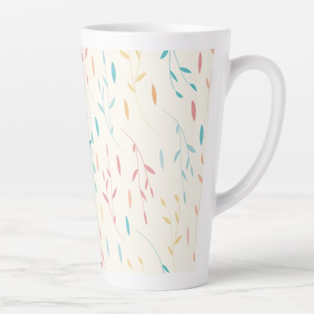 Caneca De Café Latte folhas de árvores (Direita)