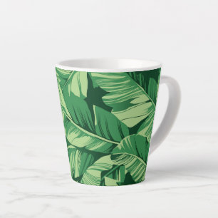 Caneca De Café Latte Folhas de Banana 2