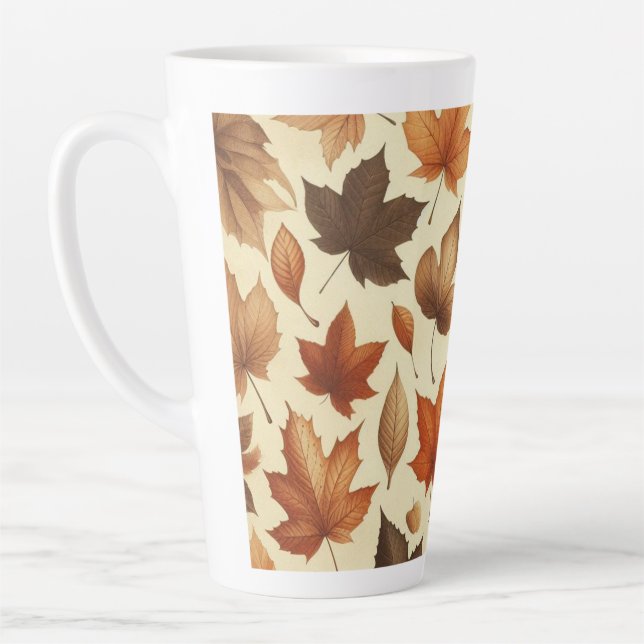 Caneca De Café Latte Folhas de outono (Esquerda)