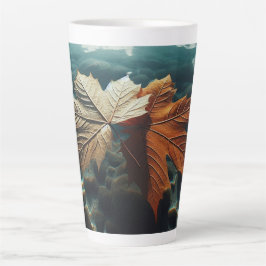 Caneca De Café Latte Folhas de outono