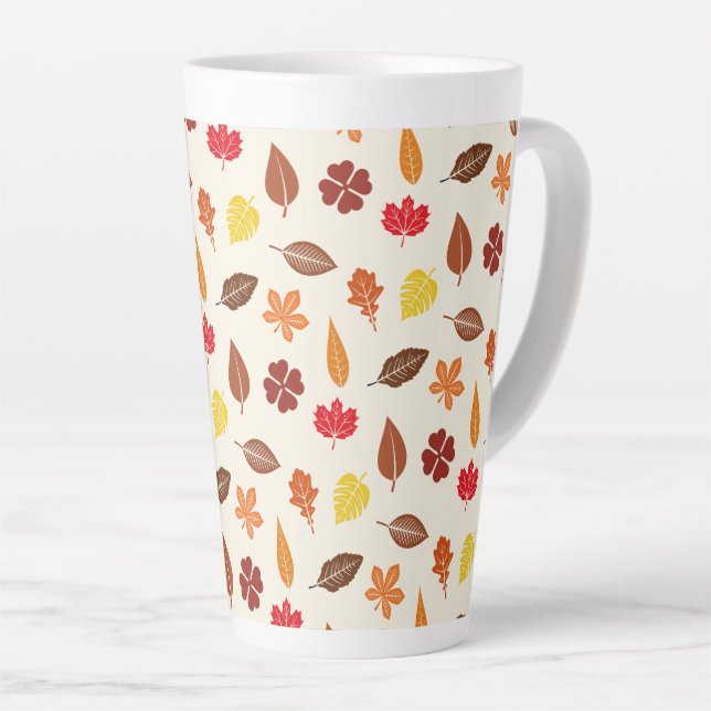 Caneca De Café Latte Folhas de outono de Cozy Autumn (Ângulo direito)
