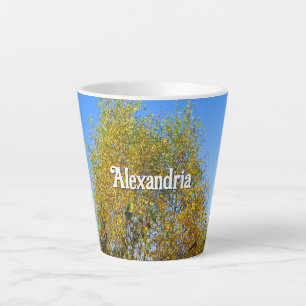 Caneca De Café Latte Folhas de outono de Dança do Céu - Pequeno Persona