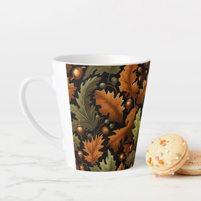 Caneca De Café Latte Folhas de outono de Mug Latino (In Situ)