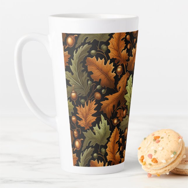 Caneca De Café Latte Folhas de outono de Mug Latino (In Situ)