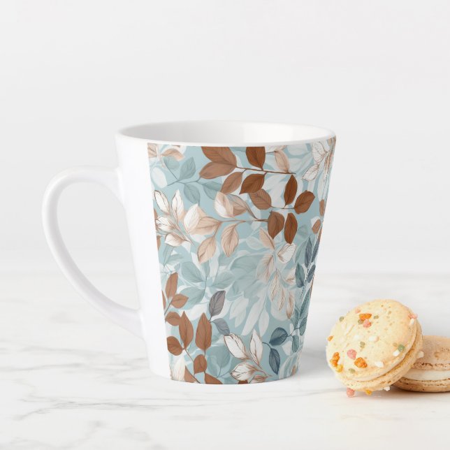 Caneca De Café Latte Folhas de outono de Mug Latino (In Situ)
