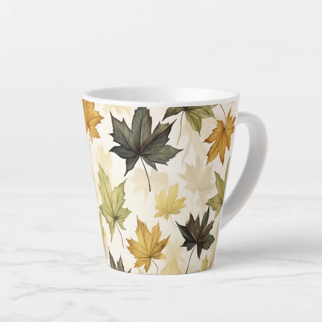 Caneca De Café Latte Folhas de outono de Mug Latino (Ângulo direito)