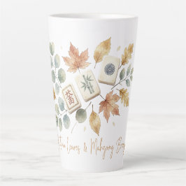 Caneca De Café Latte Folhas de Outono e Brisa de Mahjong Vintage 