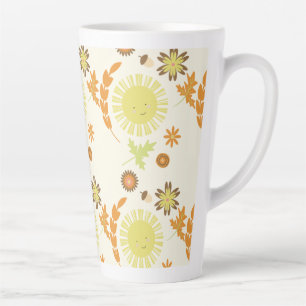 Caneca De Café Latte Folhas de Sunshine de Árvores Caídas Acorn Seasona