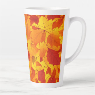 Caneca De Café Latte Folhas ensolaradas do outono, design
