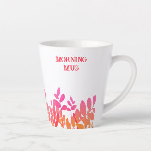 Caneca De Café Latte Folhas Sunset