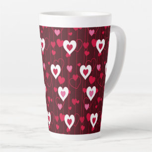 Caneca De Café Latte Forever Love Red Hearts