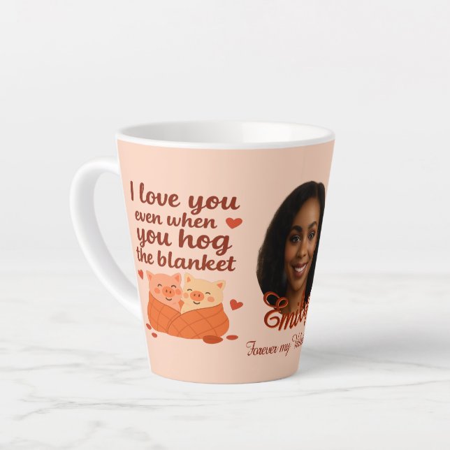 Caneca De Café Latte 'Forever my Valentine' Latte Mug (Ângulo esquerdo)
