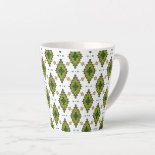 Caneca De Café Latte Forma de diamante verde sem costura