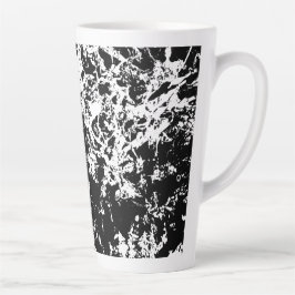Caneca De Café Latte Formação de gelo Abstrato a preto e branco