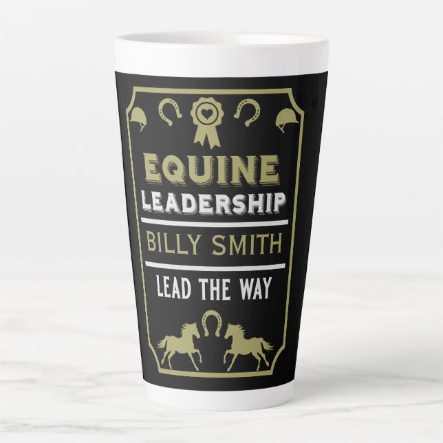 Caneca De Café Latte Formação de liderança em equinos (Frente)