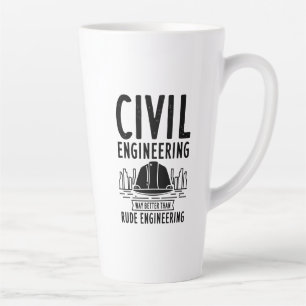 Caneca De Café Latte Formando engraçado de Engenheiro de etiquetas de 