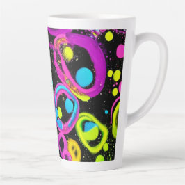 Caneca De Café Latte Formas Abstrato brilhante