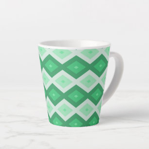 Caneca De Café Latte Formas de diamante verde
