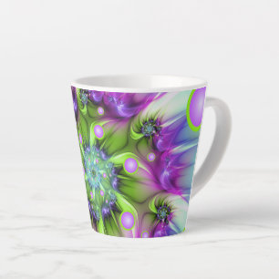 Caneca De Café Latte Formas espirais coloridas, redondas, forma Abstrat