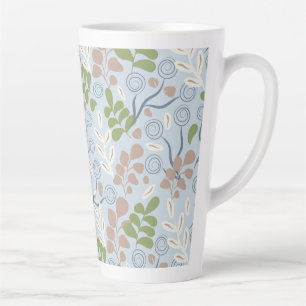 Caneca De Café Latte Formas orgânicas botânicas