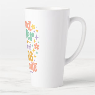 Caneca De Café Latte Formatura da Irmã Orgulhosa Turma de 2026 Retro Gr