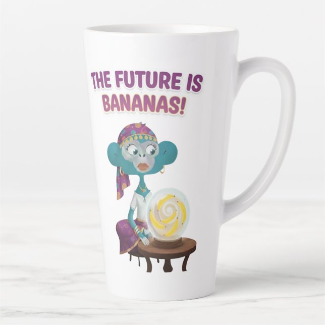 Caneca De Café Latte Fortune teller monkey (Direita)