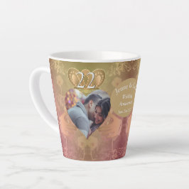 Caneca De Café Latte Foto: 22º aniversário de casamento Coppery Claddag