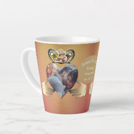 Caneca De Café Latte Foto 23º Aniversário do Casamento Topaz Claddagh L