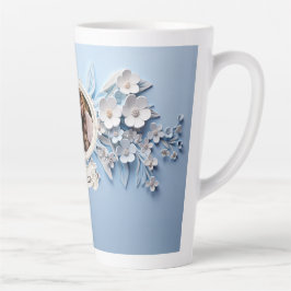 Caneca De Café Latte Foto da família no quadro branco de porcelana