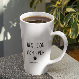 Caneca De Café Latte Foto de Colagem Moderna Melhor Cão Mãe Nunca
