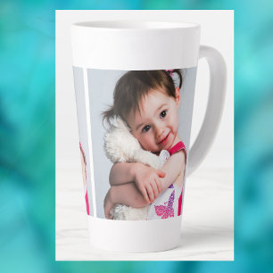 Caneca De Café Latte Foto de criança, Namorado, Cônjuge, mãe ou animal