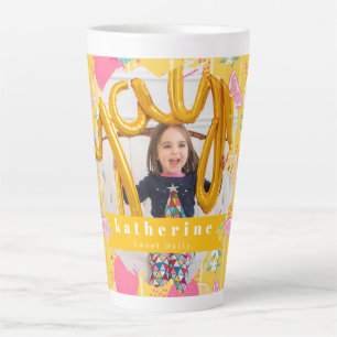 Caneca De Café Latte Foto de mostarda Orange Summer