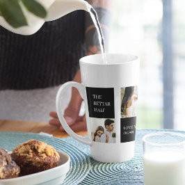 Caneca De Café Latte Foto do Casal de Colagem | Presente de Namorados