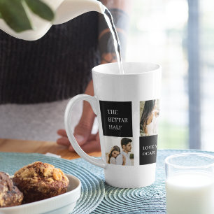 Caneca De Café Latte Foto do Casal de Colagem Presente de Namorados