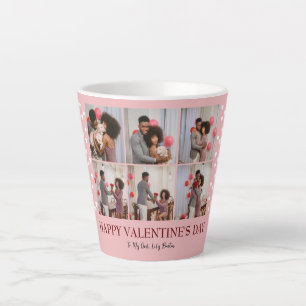 Caneca De Café Latte Foto do Casal de dia de os namorados Elegante Simp