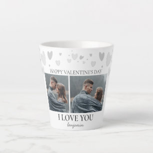 Caneca De Café Latte Foto do casal de dia de os namorados Elegante Simp