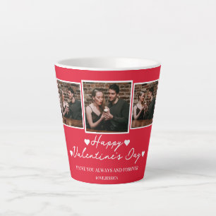 Caneca De Café Latte Foto do Casal de dia de os namorados Elegante Simp