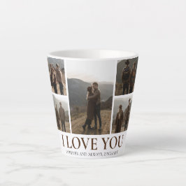 Caneca De Café Latte Foto do dia de os namorados de Amor Elegante Simpl