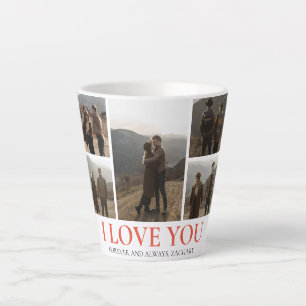 Caneca De Café Latte Foto do dia de os namorados de Amor Elegante Simpl