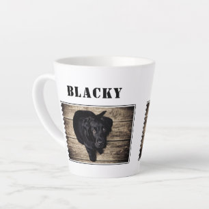 Caneca De Café Latte Foto e Nome de Cachorro Fofo