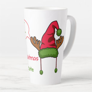Caneca De Café Latte Foto engraçada do neto no Natal