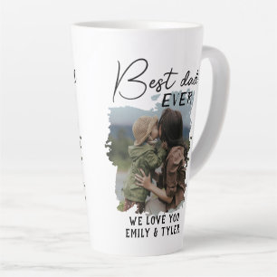 Caneca De Café Latte Foto Moderna da Família do Melhor Pai no Dia dos P