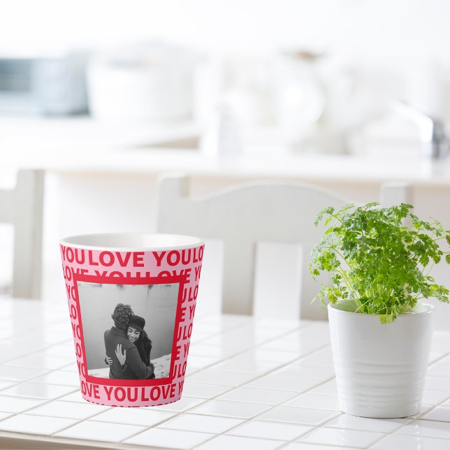 Caneca De Café Latte Foto Moderna | Presente para Dias de os namorados  (Criador carregado)