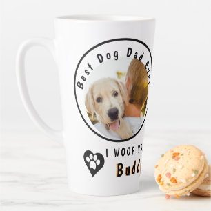 Caneca De Café Latte Foto personalizada de Pet do melhor Pai do mundo