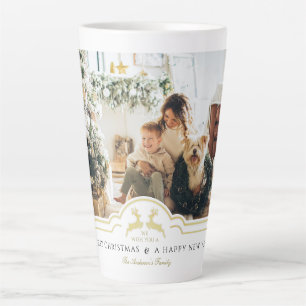 Caneca De Café Latte Foto Personalizada de Quadro de Natal Bonito