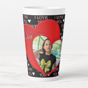 Caneca De Café Latte Foto Personalizada Eu te amo