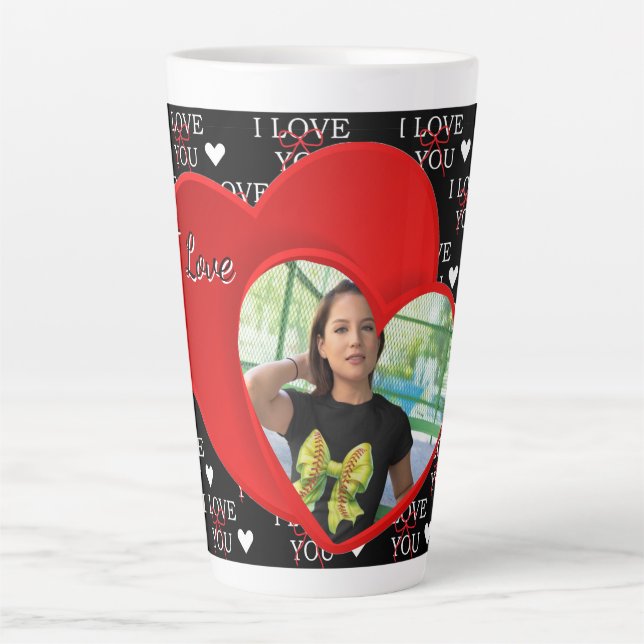 Caneca De Café Latte Foto Personalizada Eu te amo  (Frente)