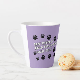 Caneca De Café Latte Foto personalizada 'Meu filho tem quatro pernas e