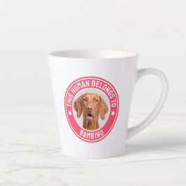 Caneca De Café Latte Foto personalizada que este humano pertence ao nom
