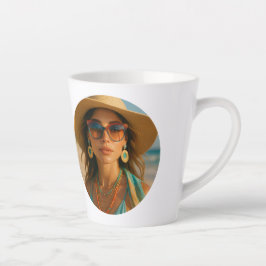 Caneca De Café Latte Foto Personalizada Retro Praias Tropicais das Baha